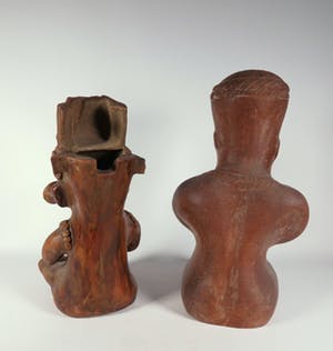 Niet of onleesbaar gesigneerd - Terracotta, Lot van twee sculpturen kopen? Bied vanaf 10!
