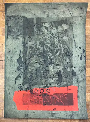 Antoni Clave - Aquatint- en carborundumgravure In groen en rood, 1971 kopen? Bied vanaf 800!
