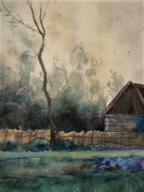 Jan van Rhijnnen - Sfeervol Aquarel "Boerderij bij het dorp Noorden" gesigneerd ca. 1900 kopen? Bied vanaf 1!