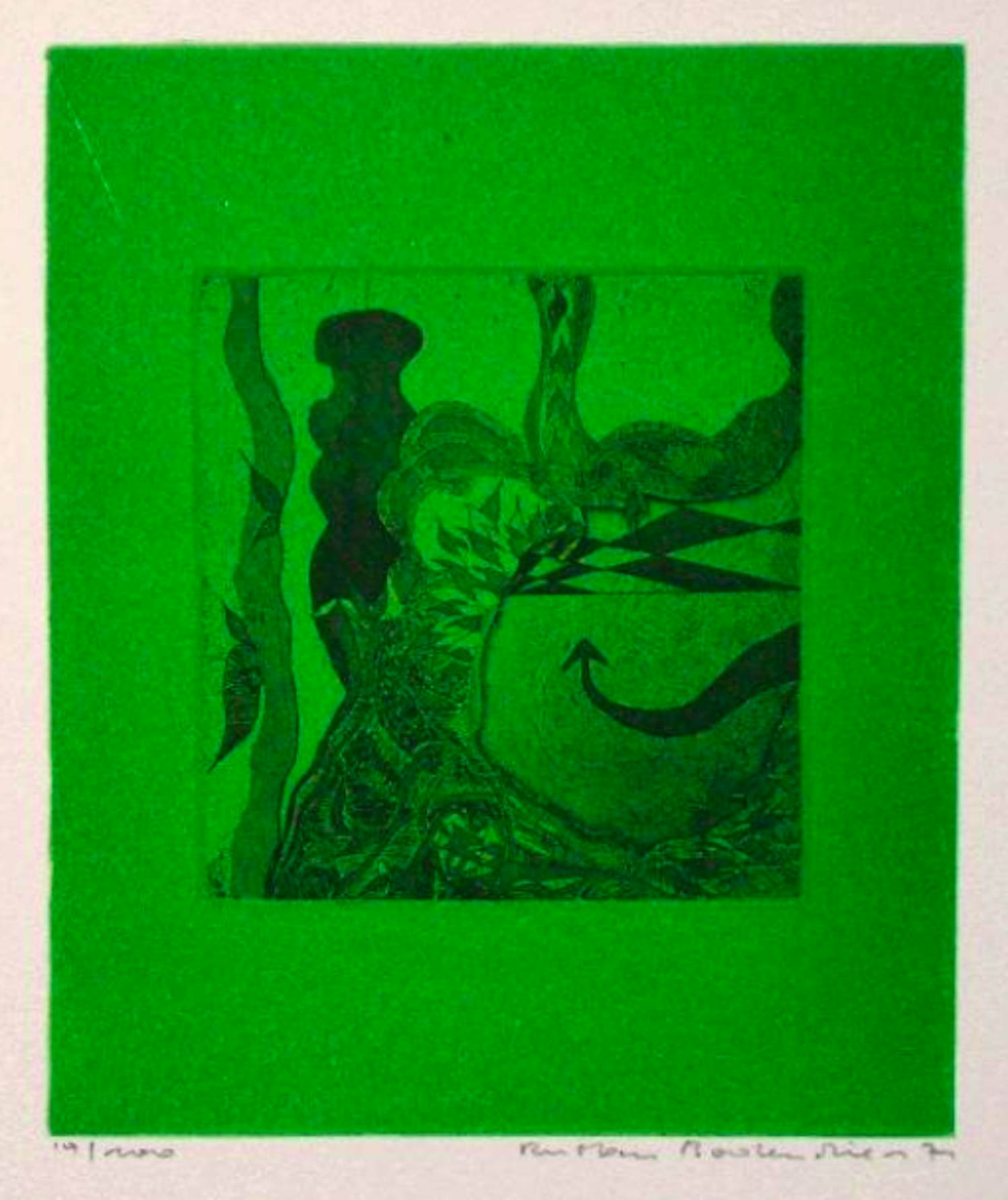 Ulf Rustan Badendieck - "Schatten im Nichts", Farbradierung 1971, Druckbild 13,5 x 16 cm kopen? Bied vanaf 35!