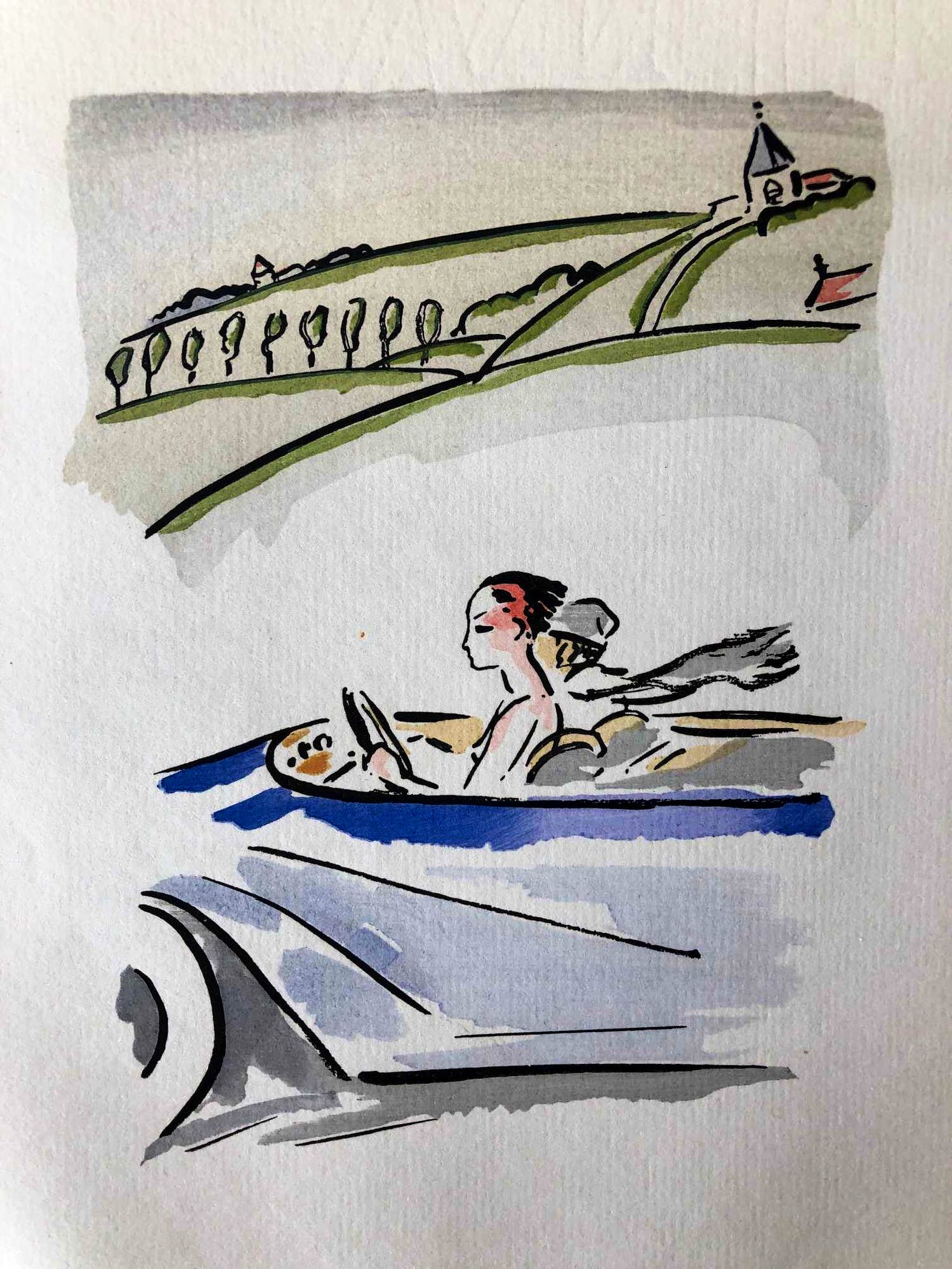 Kees van Dongen - Kees van Dongen - In de auto - 1925 verkocht voor € 495!