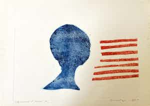 Jan Montyn - Boom/hoofd kleurenets. verkocht voor € 55!