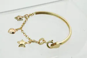 31 - Leuke 14 Krt tri-color gouden kinder armband met hangertjes kaufen? Bieten Sie von 125!