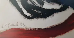 A.R. Penck - nach 'Die Zukunft des Emigranten', großes Farboffset (1991), im Druck signiert kopen? Bied vanaf 68!