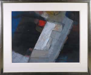 Jos Schimmer - Gouache op papier, Zonder titel - Ingelijst (Groot) verkocht voor € 150!