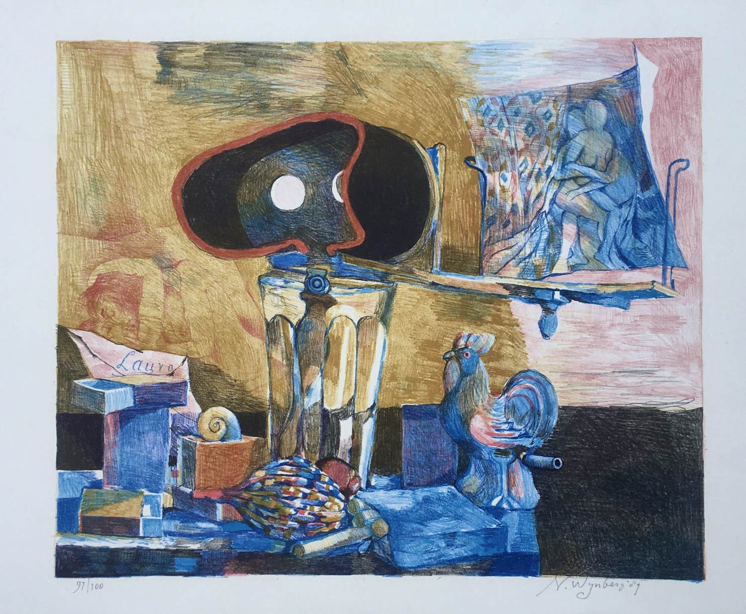 Nicolaas Wijnberg - kleurenlitho - 1989 - incl. gesigneerd boek. kopen? Bied vanaf 60!
