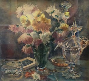 Pieter Herfst - C3739-3 - Chrysanten en kristallen vaas kopen? Bied vanaf 95!