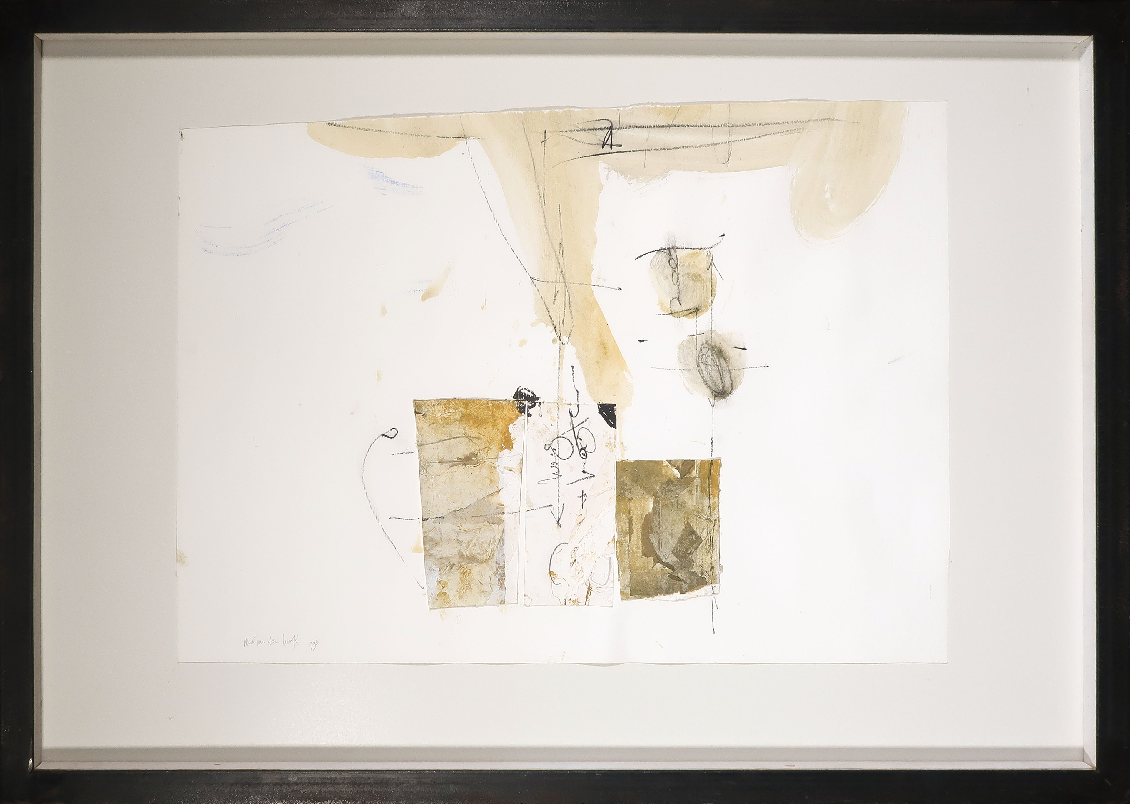 Rene van der Hoofd - Gemengde techniek op papier, Zonder titel - Ingelijst (Groot) verkocht voor € 40!