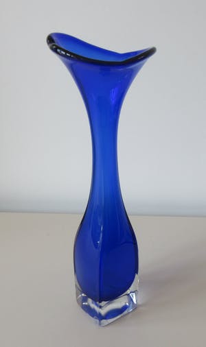 Bo Borgstrom - Kobalt blauwe Trompet of Tulp vaas - Aseda Glasbruk kopen? Bied vanaf 28!