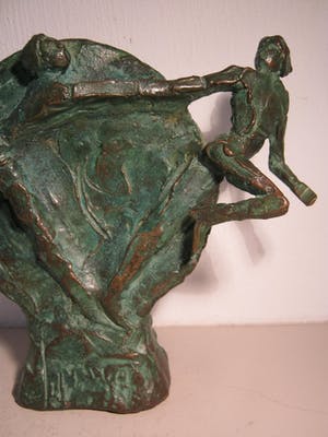 Jits Bakker - Brons sculptuur - gesigneerd - "Estafette" kopen? Bied vanaf 600!