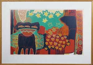 Diana van Hal - Linosnede, All Together, Ingelijst (Groot) kopen? Bied vanaf 1!