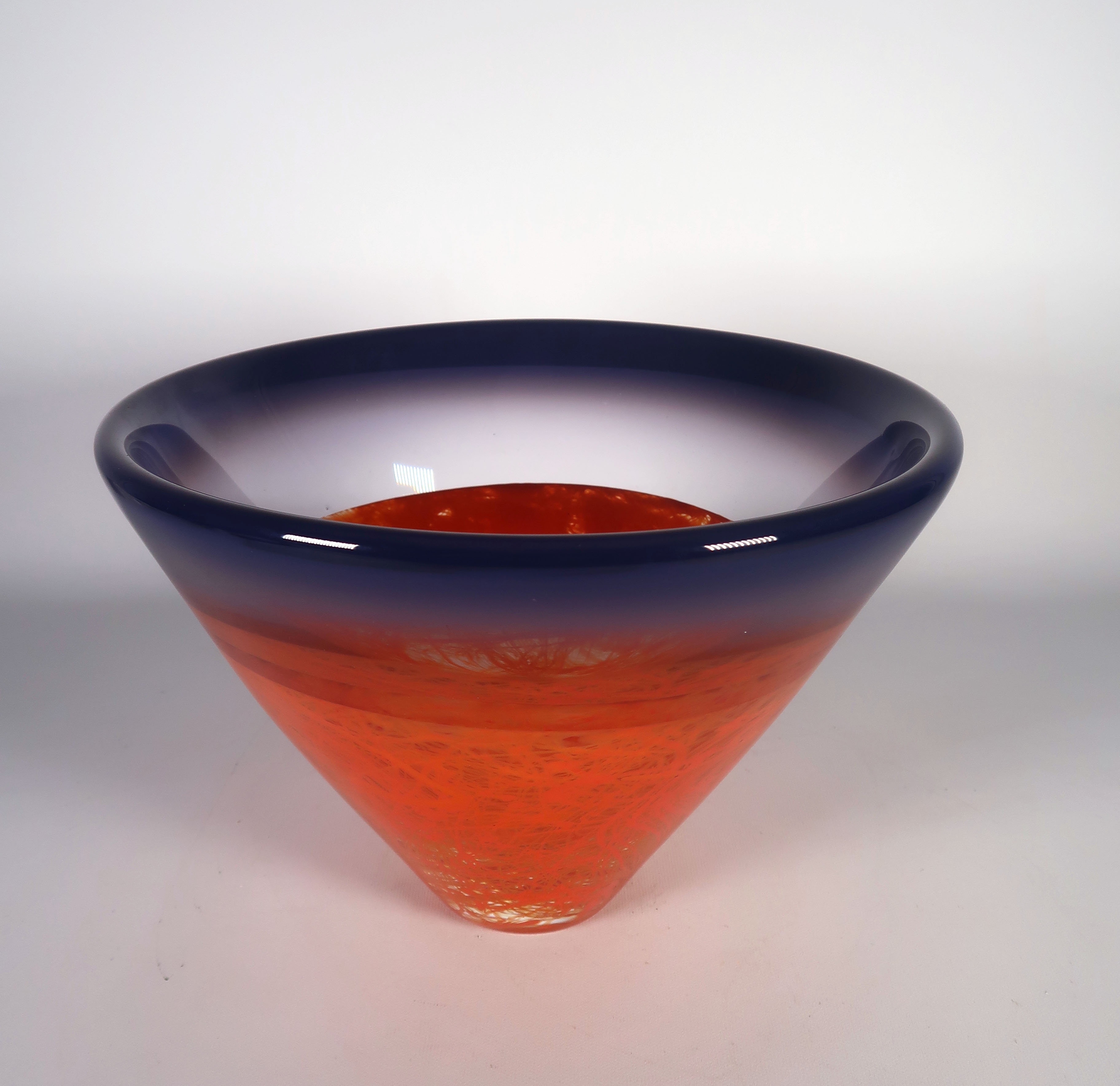 Willem Heesen - Glas, unica paars en oranje schaal verkocht voor € 300!