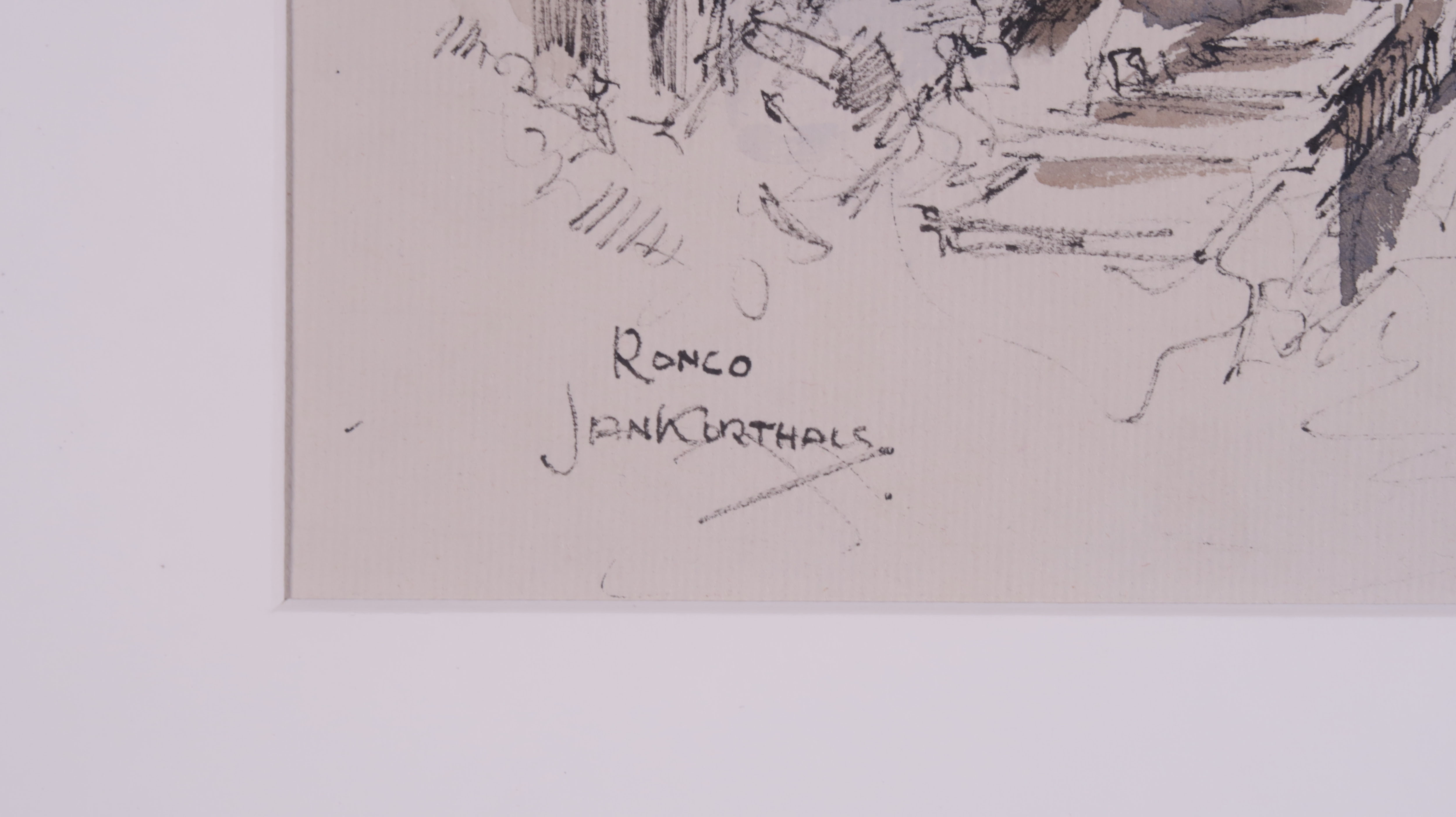 Jan Korthals - Inkttekening en aquarel, Ronco kopen? Bied vanaf 75!