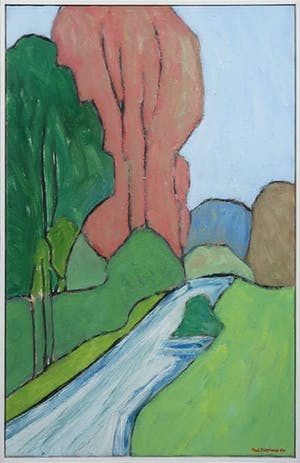 Paul Overhaus - Olieverf op doek, Bosrand - Ingelijst kopen? Bied vanaf 80!