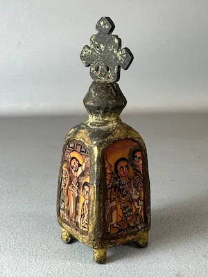 Ethiopie - 231050 - Old Brass Handpainted Ethiopian Coptic altar icon - Ethiopia kopen? Bied vanaf 120!