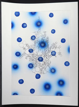 Niet of onleesbaar gesigneerd - Gemengde techniek op papier, Zonder titel (Zeer Groot) kopen? Bied vanaf 1!