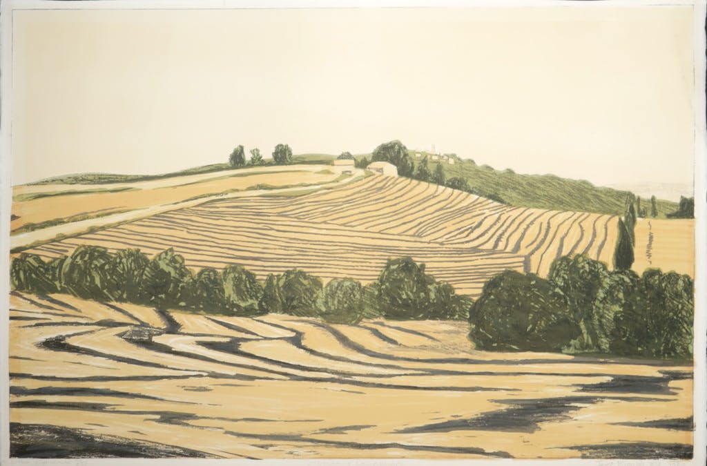 Joost Minnigh - Joost Minnigh: Kleurenlitho, Toscaans Landschap verkocht voor € 35!