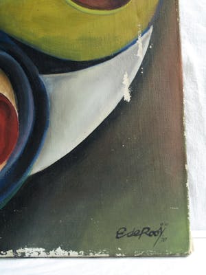 Egbert de Rooy - Acrylverf op doek , Surrealistisch – 1970 – spieraam 100 x 65 cm. kopen? Bied vanaf 1!