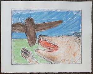 Co Westerik - Hond met vogel, litho (groot) kopen? Bied vanaf 275!