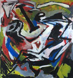 Frans Westers - Acryl op doek, Geen titel (Zeer groot) verkocht voor € 1!