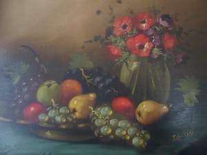Tilly Moes - Stilleven: bloemen en fruit kopen? Bied vanaf 35!