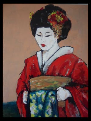 Anke Peddemors - Acryl op doek. "geisha". kopen? Bied vanaf 100!