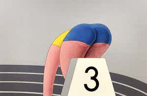 Marinus Fuit - kleuren zeefdruk - 'Atlete in startblok' verkocht voor € 35!