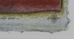 Hans Innemee - Zeefdruk, "The stand-up cow..." - Ingelijst kopen? Bied vanaf 1!