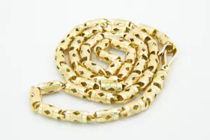 28- Sierlijk 14 krt donker-geel goud Oosters  fantasie collier ketting - 45cm kopen? Bied vanaf 640!