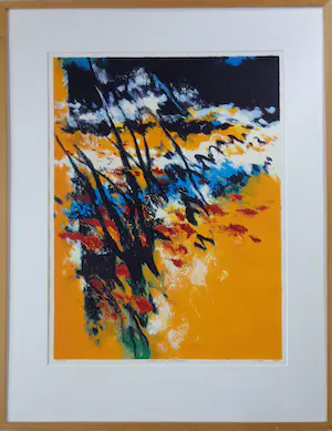 Mattie Schilders - VORMENDE HAND / KLEURZEEFDRUK / 113x88cm / KADER / SIG / 2001 kopen? Bied vanaf 45!