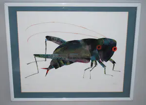 Eric Carle - De krekel die niet tsjirpen kon - grote giclée, handgesigneerd en ingelijst kopen? Bied vanaf 150!