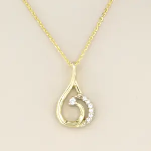 14k geelgouden collier met briljant geslepen diamant 0.08ct - 45 cm kopen? Bied vanaf 220!