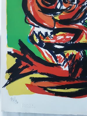 Karel Appel - deux personages kopen? Bied vanaf 1100!
