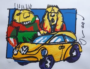 Herman Brood - VW Beetle - ZGAN - Ingelijst kopen? Bied vanaf 150!