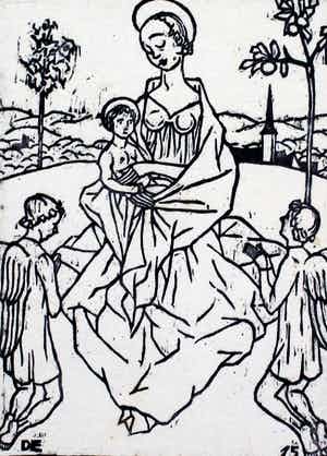 Dietz Edzard - Houtsnede - 1915 verkocht voor € 45!