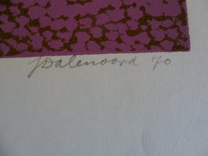 Jenny Dalenoord - Kleuren houtsnede. Titel "Haven". kopen? Bied vanaf 25!