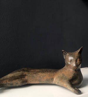 Pierre Chenet - Mooi bronzen beeld - poes - Met stempel van de fonderie Chenet kopen? Bied vanaf 185!