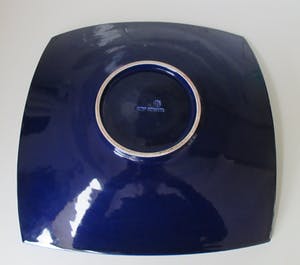 Cor Unum - Grote blauw witte hand beschilderde vierkante fruitschaal kopen? Bied vanaf 38!