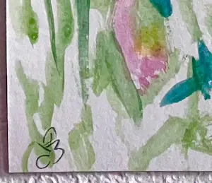 Paul Louis van den Bergh - “In de tuin” - Acryl op papier - Gesigneerd kopen? Bied vanaf 100!