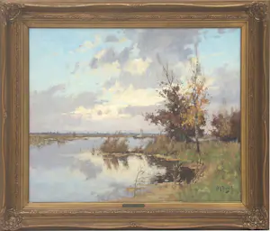 Arie Zwart - Herfst aan de plassen bij Nieuwkoop kopen? Bied vanaf 700!