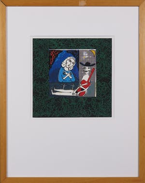Dodog Soeseno - Zeefdruk, At the window - Ingelijst kopen? Bied vanaf 20!
