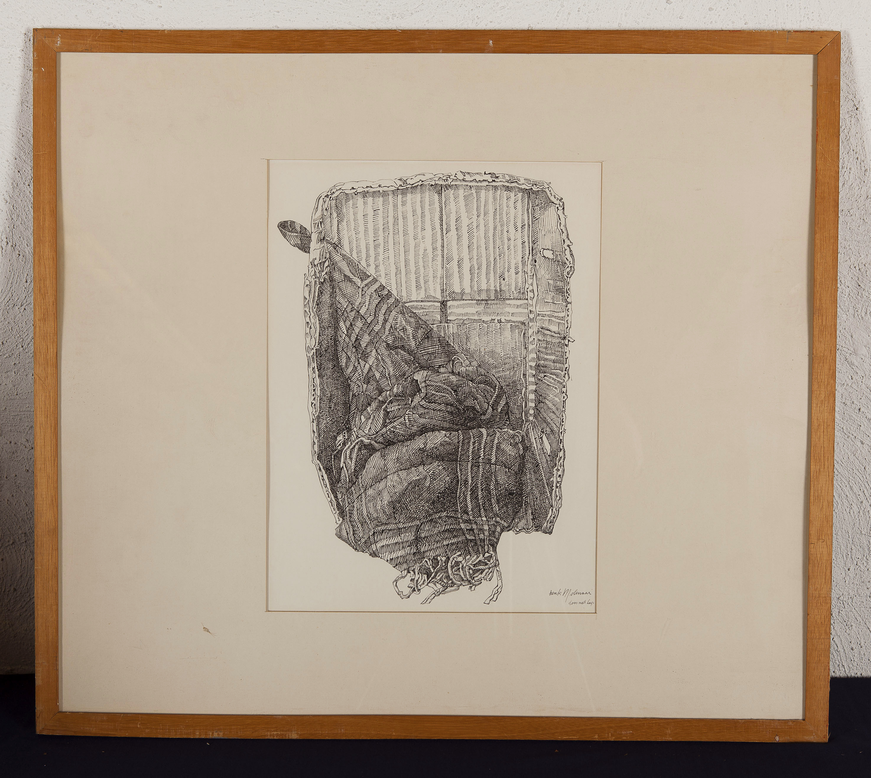 Henk Molenaar - Doos met lap - Potlood en stift op papier - gesigneerd r.o. - BKR Delft - 1974 kopen? Bied vanaf 10!