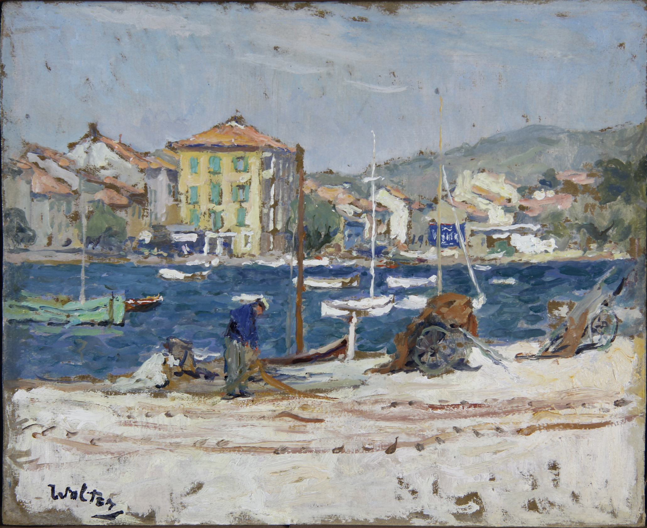 Hendrik Jan Wolter - Along the harbour of Sanary kopen? Bied vanaf 4000!