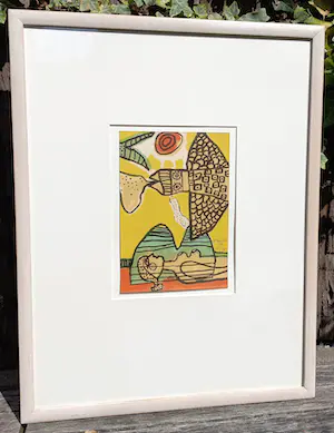 Corneille - Femme et oiseau, litho (netjes ingelijst) kopen? Bied vanaf 250!