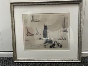 Willem Jans Dijk - zonder titel - schetsen van schepen kopen? Bied vanaf 60!