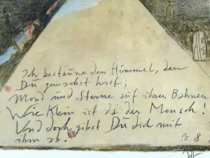 Horst Janssen - "Ich bestaune den Himmel, den du gemacht hast…" (Psalm 8), Apfel kopen? Bied vanaf 450!