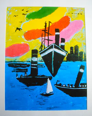 Corneille - Amsterdamse haven 2005 & zeefdruk op bord door Jan Sierhuis kopen? Bied vanaf 85!