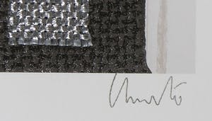 Christo - Handgesigneerd exemplaar Wrapped Reichstag met stofmonster - Ingelijst (Groot) kopen? Bied vanaf 1!