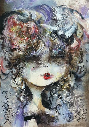 Guy Olivier - Olieverf: 'Dame met Krullen' - Mooi ingelijst! kopen? Bied vanaf 895!
