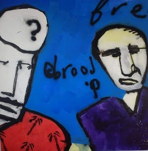 Herman Brood - schilderij, Free Record Fame, 190 x 190 cm + HB-M Certificaat, TOPWERK kopen? Bied vanaf 4500!